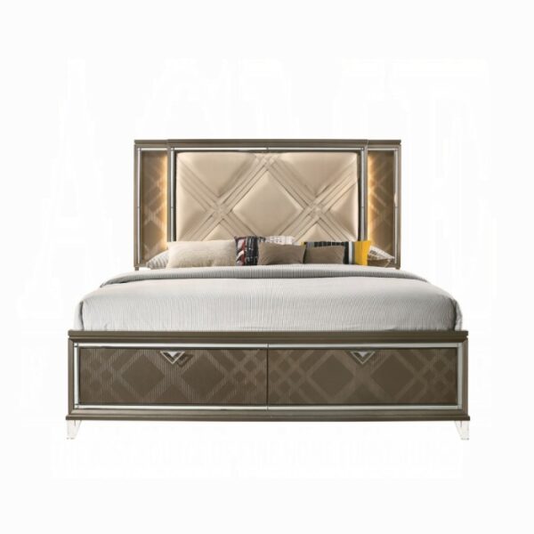 Skylar Queen Bed W/Led & Storage - Image 3