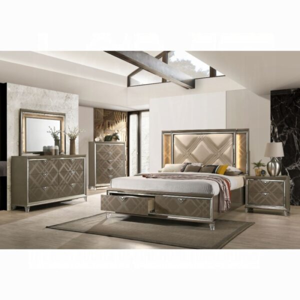 Skylar Queen Bed W/Led & Storage - Image 2