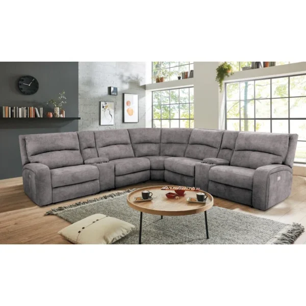 Drakos Upholstered Power Reclining Sectional - Image 4