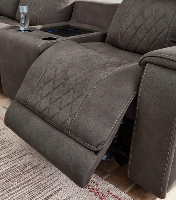 Hoopster 6-Piece Power Reclining Sectional In Gunmetal - Image 3